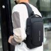 USB charging sport sling Anti-theft shoulder bag black - Image 3